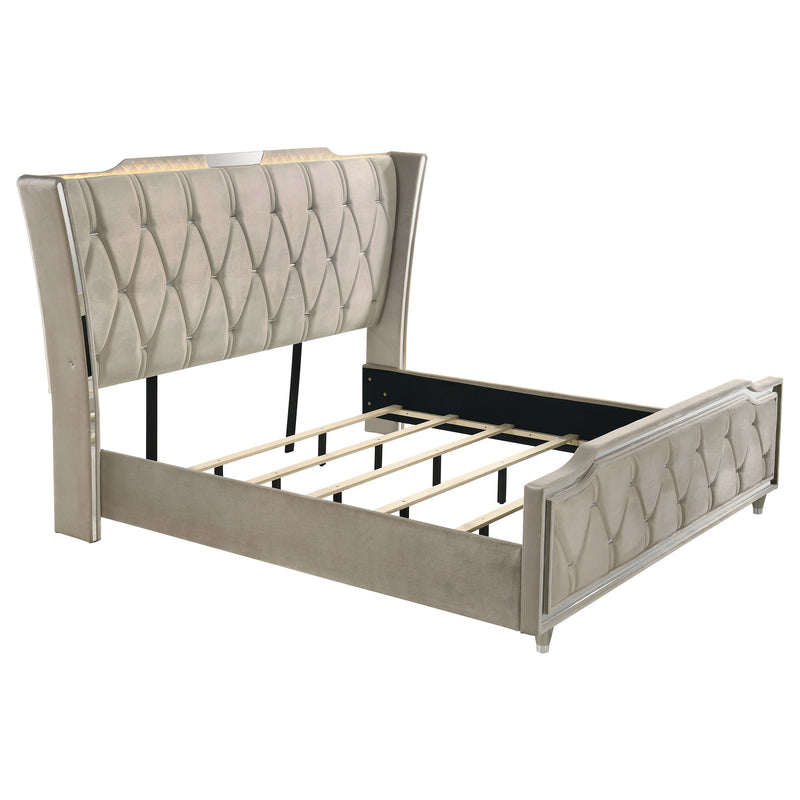 Lorient Wingback Bed with LED Lighting