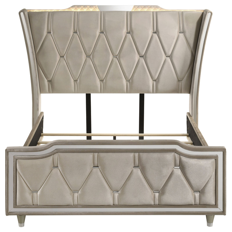 Lorient Wingback Bed with LED Lighting