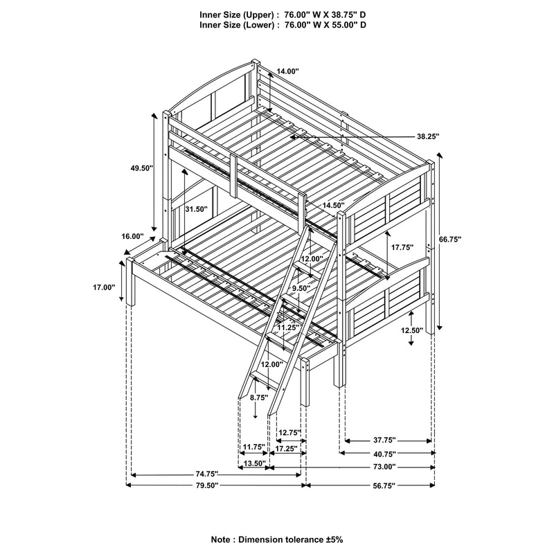 Flynn Bunk Bed with Mattress