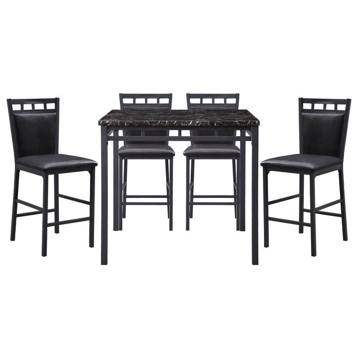 5275-36 - 5-Piece Pack Counter Height Set, Faux Marble Top