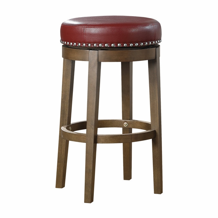 5681RED-29 - Round Swivel Pub Height Stool, Red