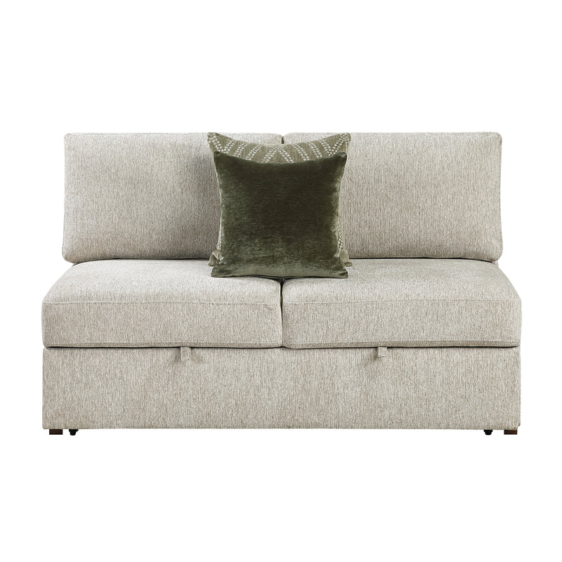 Isla-Armless Convertible 2-Seater with Pull-out Bed and Click Motion Back image